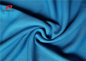 Wholesale Blue Polyester Shirt Mesh Pique Fabric Silk Jersey Knit Strip Fast Breathable Viscose from china suppliers