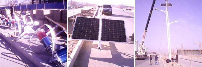 Scenic Lighting Wind And Solar Hybrid Street Light System 600W Wind Turbines