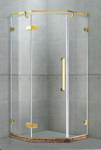 Wholesale Golden Diamond Shape Frameless Shower Door Hinged 8MM 135 Degree Magnetic Seals from china suppliers