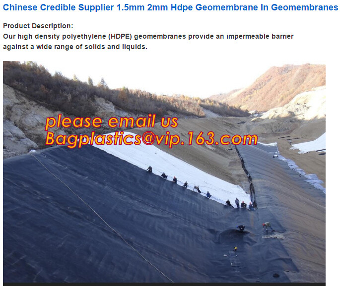 geomembrane dam liner/ HDPE reinforced hdpe geomembrane fish farm pond liner for sale,dam liner 1mm hdpe geomembrane PAC