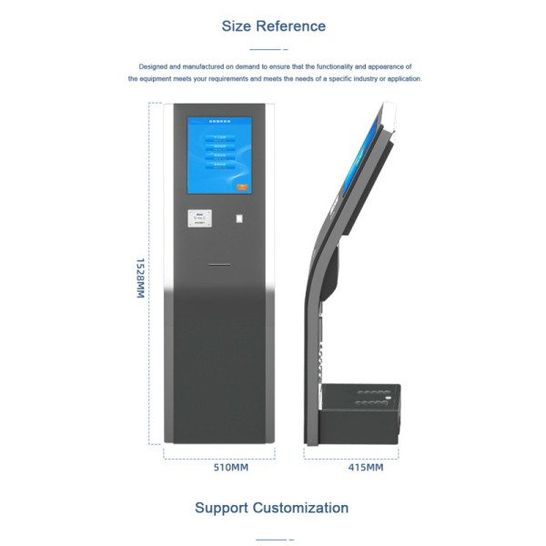 Indoor Bank/Hospital QMS Queue Management System with Ticket Dispenser Queue Kiosk Token Number Queuing Machine