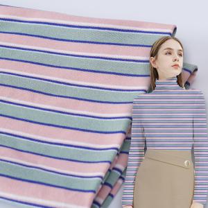 Wholesale 100% Cotton Double Knit Fabric , Soft Stripe Knit Fabric For Long Sleeve Clothes from china suppliers