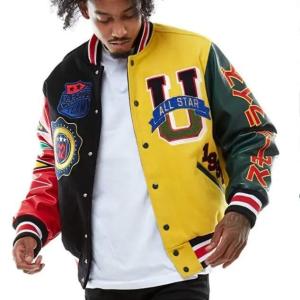 Wholesale Embroidery Patches Custom Men Letterman Jacket Baseball Leather Street Plus Size Coat Varsity Jacket for Men from china suppliers