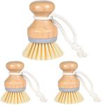 ODM Bamboo Kitchen Scrub Brush Set Fiber Palm Bristles ISO9001