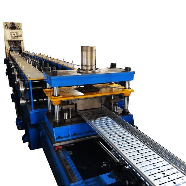 Safety Cable Tray Roll Forming Machine Factory With Precision Cutter / 22 Forming Stations