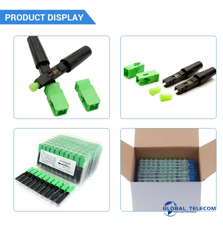 ISO9001 Ftth Fast Connector , Sc Apc Quick Connector 20N Tension