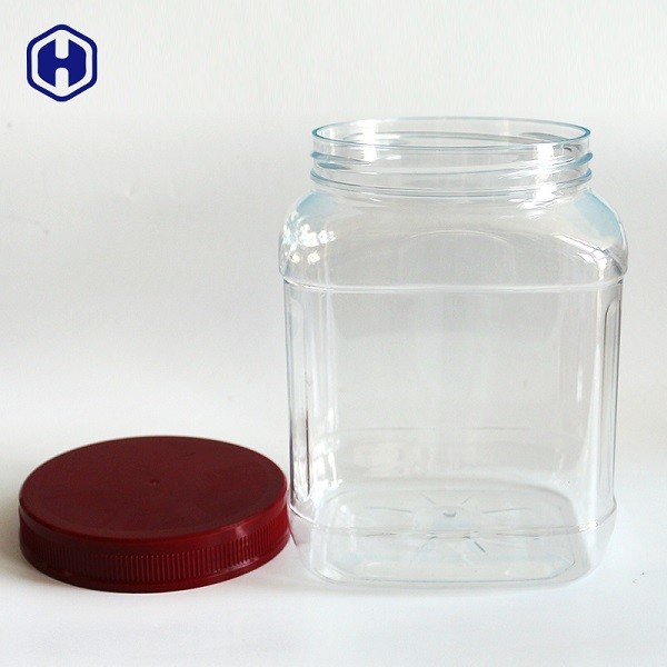 Clear Square Wide Mouth Plastic Jars Mixed Dried Cashew Nuts Packaging