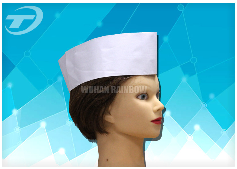 Dustproof Single Use 80gsm Paper Forage Cap Adjustable Size