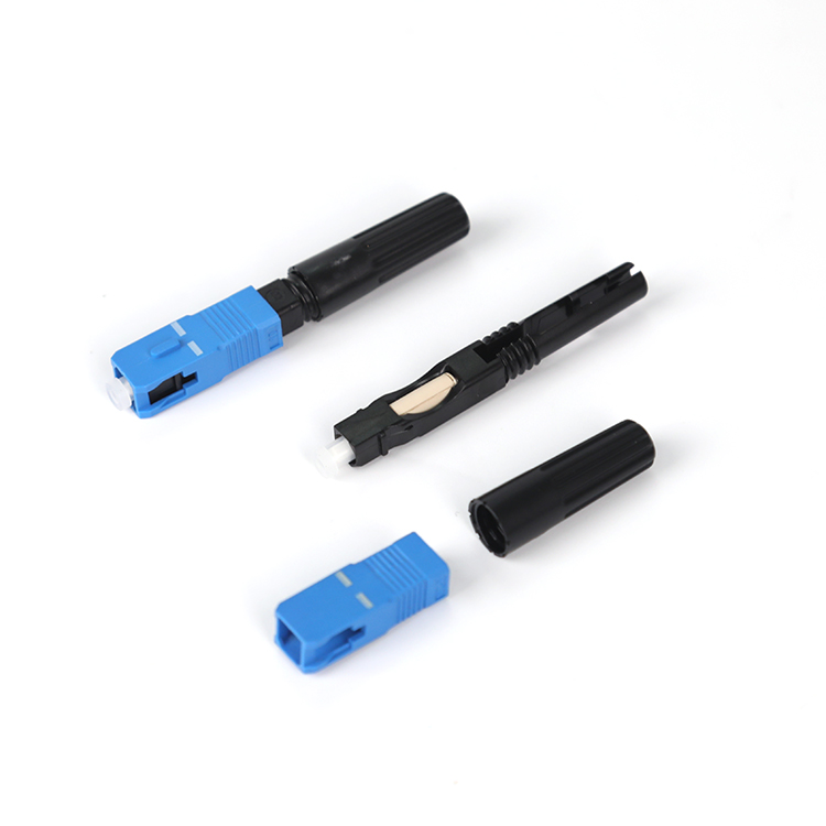 ISO9001 70~106Kpa Fiber Optic Fast Connector / PVC FC Optical Connector