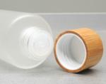 150ml Frosted Glass Bottle with Bamboo Cosmetic Lotion Container pump Care Skin