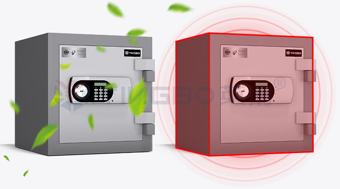 Solid Steel Fireproof Safe Box Dual Alarm System Height 420mm