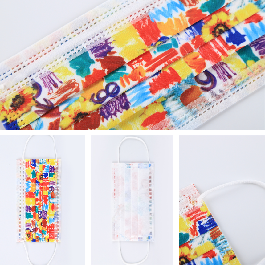 S&J Wholesale OEM daily use adult kids 3ply custom printed face mask disposable printed face mask