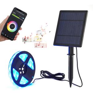 Wholesale SMD 5050 Led Solar Powered Strip Lights Outdoor RGB Dimmable Light Match Music from china suppliers