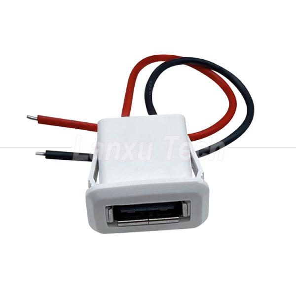 Waterproof USB Type A Female Socket Mount 2 Pin Wire Cable for LED Lamp Toy