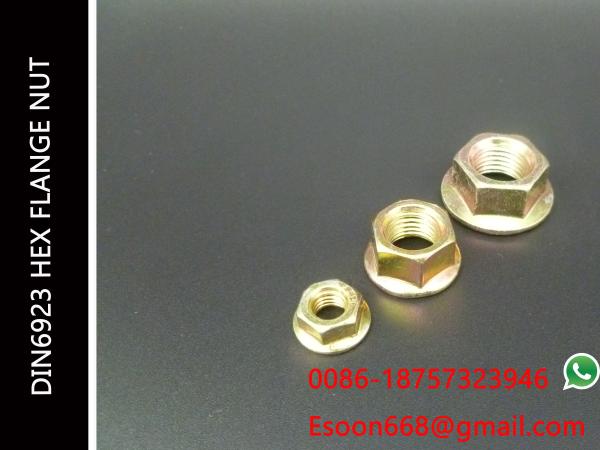 JIS1190 M12 Hex Flange Nut,Yellow Zinc Plated,Grade 4.8 25kg per box packing