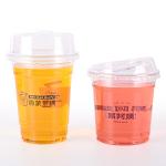 Coffee Beer Clear Pet Cups Eco Friendly Strawless Lid Boba Tea Juice