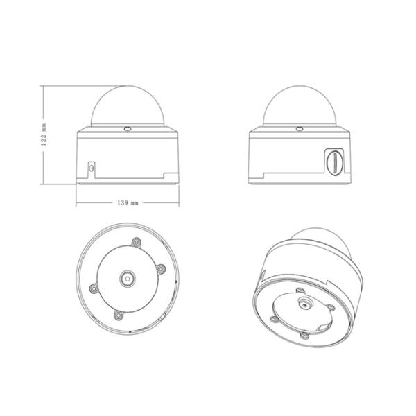 Waterproof 1080P Network IP Camera / White Wide Angle Cctv Dome Camera