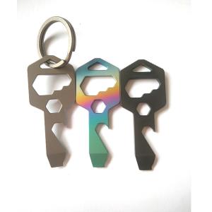 Wholesale Outdoor Titanium Camping Parts EDC Bottle Opener Key Shaped Multi Tools from china suppliers