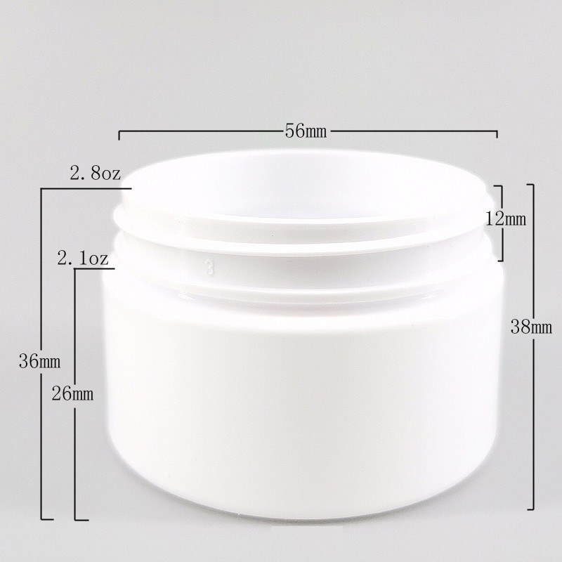 White PET 60ml Cosmetic Cream Jars For Scrub Bath Salt