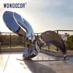 Large outdoor square forged metal modern geometric shape stainless steel