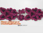 white flower Embroidery Lace patch motif applique trim headband hair bow garment