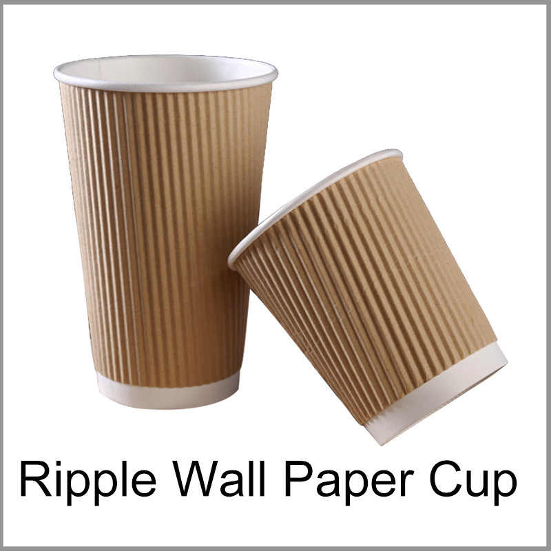 Black Coffee Cup Disposable Cup Takeaway Double Wall Coffee Paper Cups with Lid