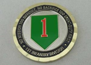 Wholesale Soft Enamel Brass Personalized Coins , Two Tones Metal Colors US Army Division Coin from china suppliers