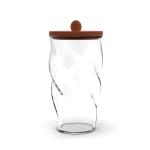 500ml 800ml Bamboo Lids Clear Glass Storage Jars 1L Glass Kitchen Canisters