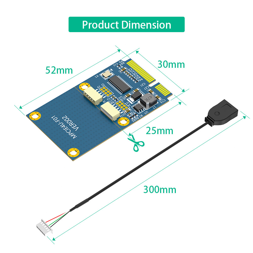 Mini PCI-E PCI Express To Dual USB Adapter MPCIe To 5 Pin 2 Port USB2.0 Converter For Full/half Height Mini Card