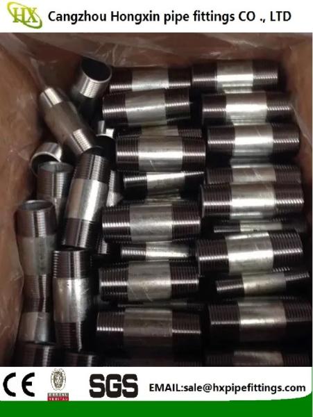 zinc / galvanized Carbon Steel pipe fittings Sch40 NPT steel nipples pipe