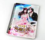 PLASTIC LENTICULAR flip printed spiral school lenticular 3d notebook cover