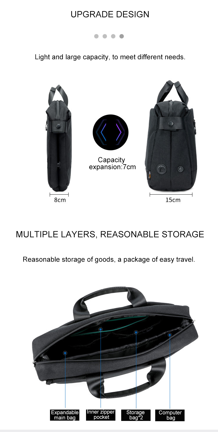 OEM 21L Business Office Crossbody Computer Bags For Men Tear Resistant