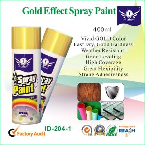 Wholesale Gold Metallic Aerosol Spray Paints For Metal / Glass With Strong Adhesive from china suppliers