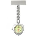 Heart Nurse Quartz Watches Fob Pocket Watches Nursing Gift Lapel Silver Brooch