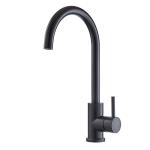 Matte Black Goose Neck Kitchen Faucet Single Handle Kitchen Faucet Steel 304/316