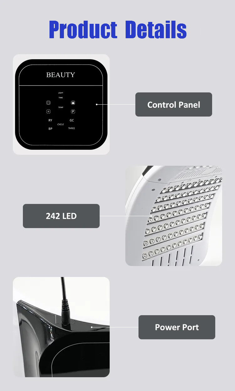 LED Light Therapy for Face - 7 Colors Photon PDT Near Infrared Light Therapy Professional LED Face Mask