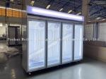 2000L Commercial Supermarket 4 Doors Glass Upright Freezer