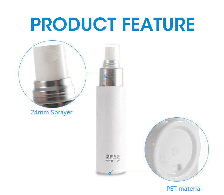 60ml Electroplated Silver Spray Plastic Bottle Cosmetic Packaging