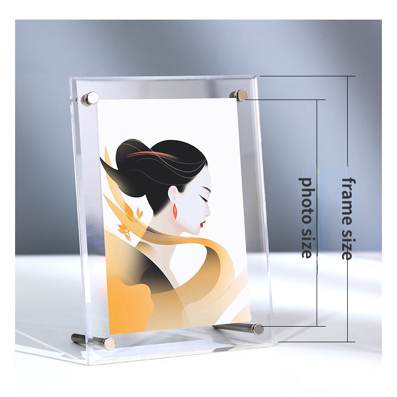 4 X 6 Clear Acrylic Picture Frames Photo Holders With Screws Standing On Table