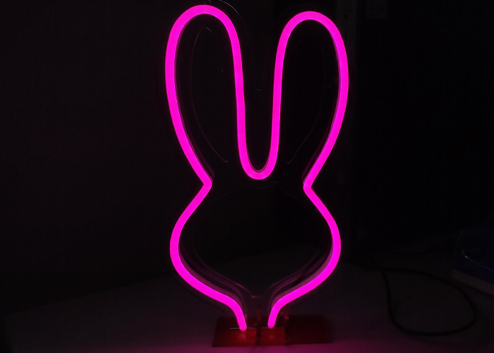 Pink Rabbit Neon Signs with stand & USB for Christmas gift For Child