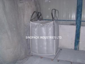 China Sift-proofing 4-Panel baffle bag , Industrial 1 Tonne Bulk Bags with filler cords on sale