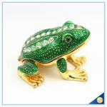 Wholesale Metal Frog With Crystal Jewelry Box Cute Trinket Box For Gifts SCJ753