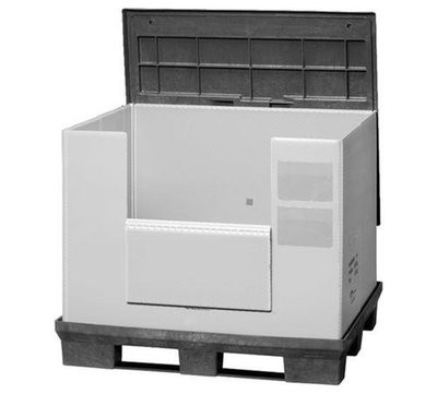 Heavy Duty Plastic Coaming Box Folding Sleeve Pallet Moving Pallet Container With Lid