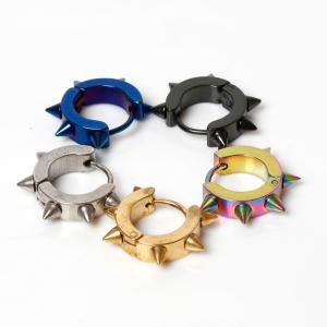 Wholesale Silver Color&amp;Gold-Color Punk Rock Stainless Steel Small Hoop Earrings for Women Wedding Party Jewelry from china suppliers