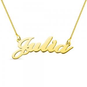 China 1.8ft 0.07oz Custom Silver Necklaces Trendy Festival Gold Name Plate Necklace on sale