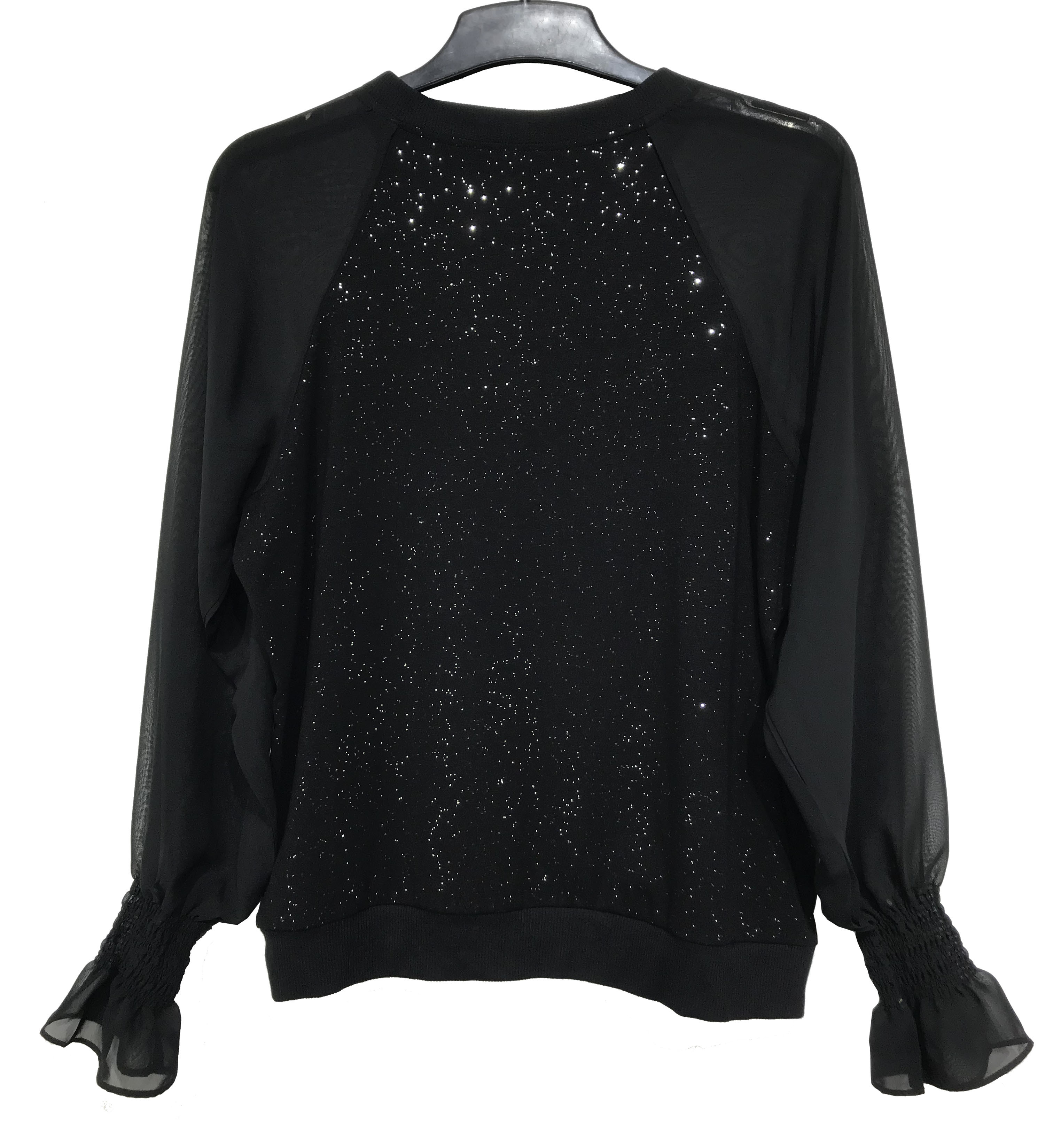 Ladies Fashion Plus Size Long Sleeve black color Tops Custom Design Multi Size Soft Feeling