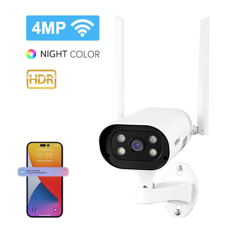 4MP Full-Color Night Vision Two-Way Audio Camera Outdoor Waterproof IP66 Security IP Camera