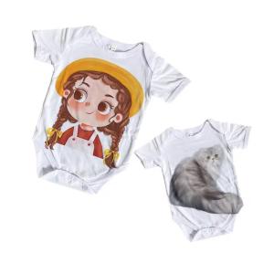 Wholesale 200g Cotton Feel Polyester Onesie Blanks Short Sleeve Sublimation Romper Blanks from china suppliers