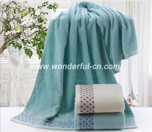 Wholesale Customized soft holiday big blue bath towels with dobby from china suppliers