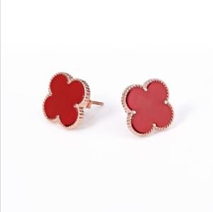 Wholesale Four-leaf clover shape Acrylic stainless steel earrings Titanium steel hypoallergenic color earrings from china suppliers